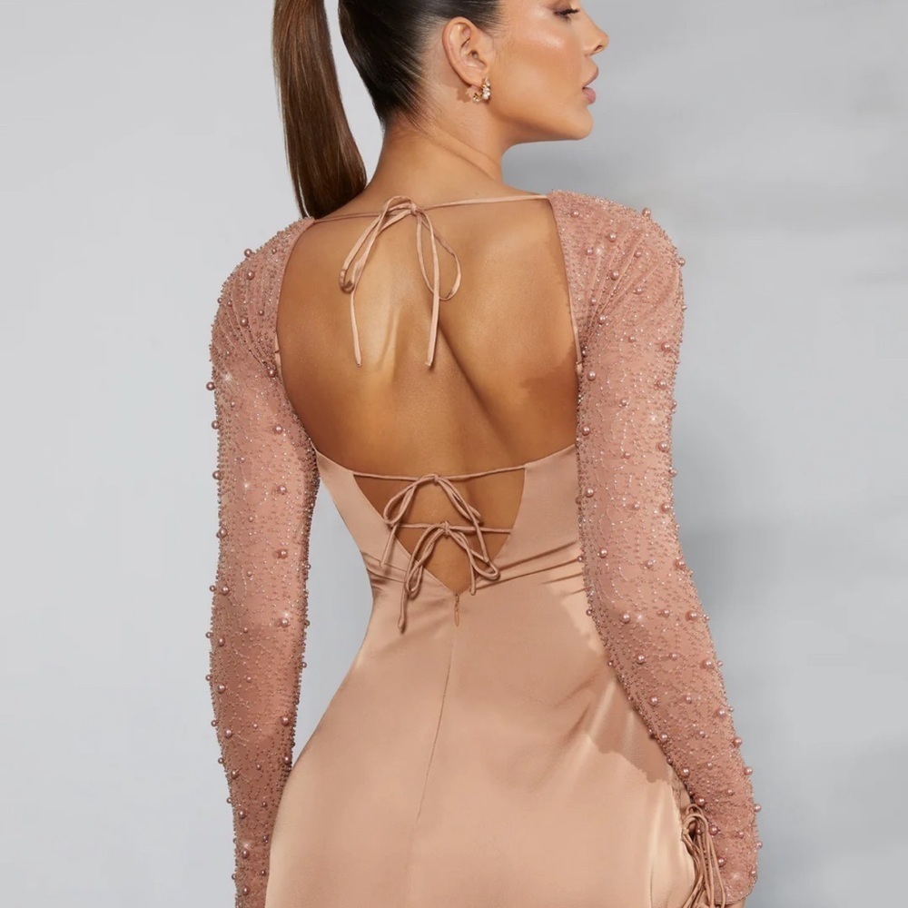 Oh Polly Geneva dress in Beige NWT